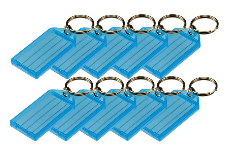 Lucky Line Key Tag with Flap Split Ring & Paper Insert for Labeling  Key Organization & Identification  10-Pack  Blue (6053010)